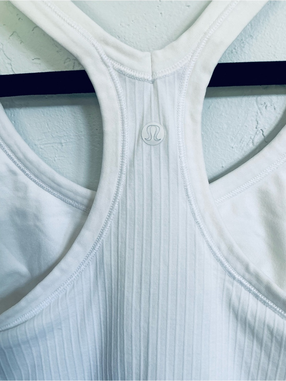 Lululemon White Ribbed Racerback Sports Bra Tank - Picture 6 of 7
